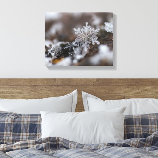 Sneeuwvlokcanvas Canvas Afdruk (Insitu (Slaapkamer))
