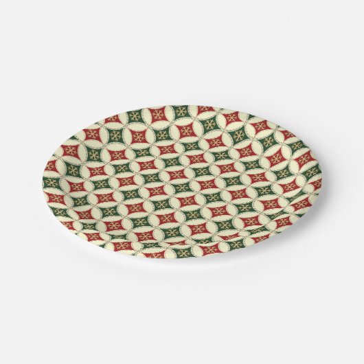 Sneeuwvlokcirkels 4-PAPIER-BORDEN Papieren Bordje (Gekanteld)