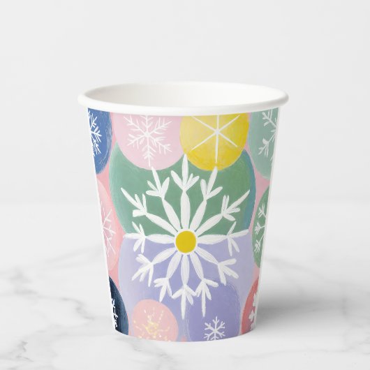 sneeuwvlokconstellaties papieren bekers (Voorkant)