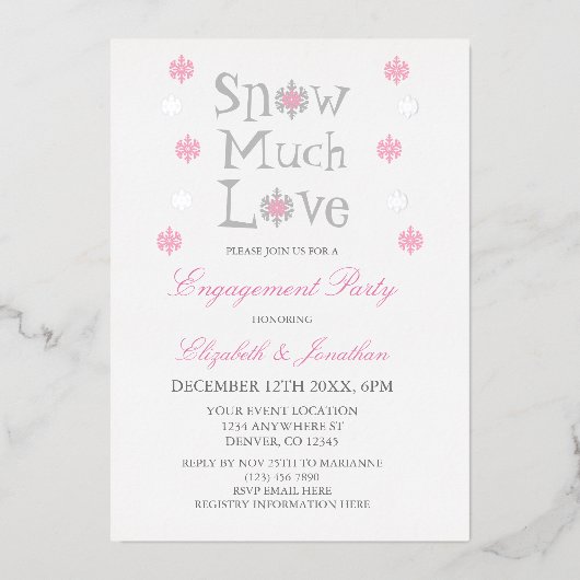 Sneeuwvloke winterwedstrijd folie uitnodiging (Voorkant)