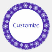 Sneeuwvlokfabriek Sjabloon Ronde Sticker (Voorkant)