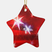 Sneeuwvlokfractal in het rood keramisch ornament (Links)