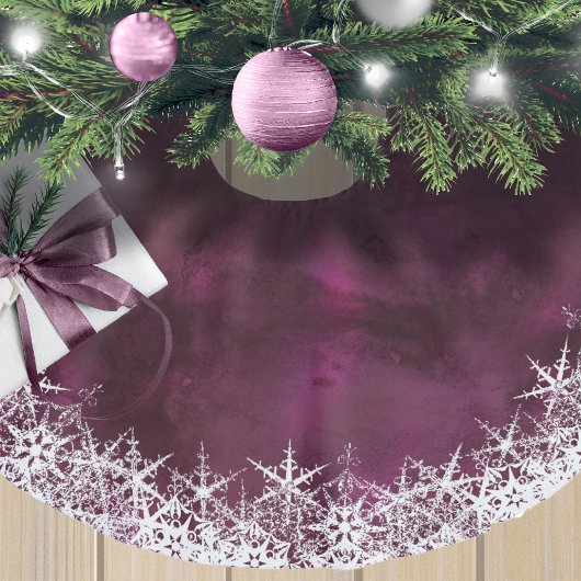 Sneeuwvlokgrens aan Waterverf Plum ID727 Kerstboom Rok