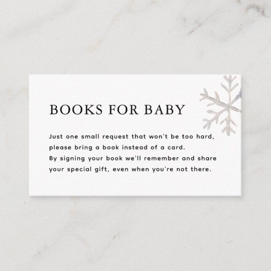 Sneeuwvlokje Baby Het is koud buiten Boeken voor b Informatiekaartje (Voorkant)