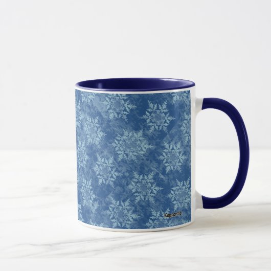sneeuwvlokje blauw mok (Rechts)