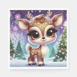 Sneeuwvlokje Glitter Baby Rendier Servet