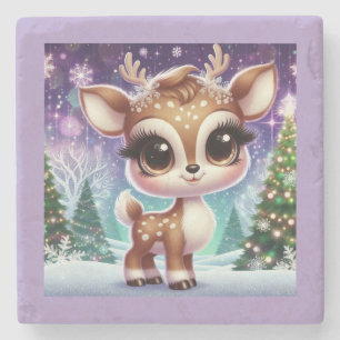 Sneeuwvlokje Glitter Baby Rendier Stenen Onderzetter