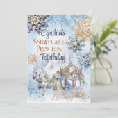 Sneeuwvlokje Prinses Feest Uitnodiging (Staand voorkant)