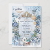 Sneeuwvlokje Prinses Feest Uitnodiging (Achterkant)