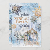 Sneeuwvlokje Prinses Feest Uitnodiging (Voorkant / Achterkant)