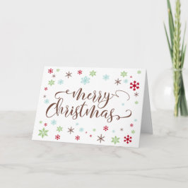 Sneeuwvlokje Whimsy, Warm Bruin Prettig Kerst Type Feestdagen Kaart
