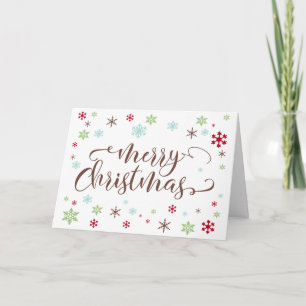 Sneeuwvlokje Whimsy, Warm Bruin Prettig Kerst Type Feestdagen Kaart
