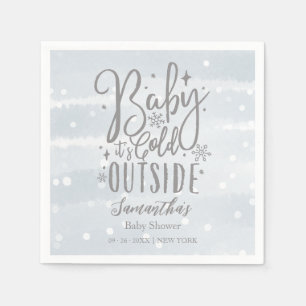 Sneeuwvlokjes Baby Het is koud buiten Baby Shower Servet