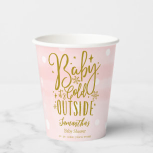 Sneeuwvlokjes Baby Het Is Koud Buiten Meisje Baby  Papieren Bekers