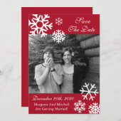 Sneeuwvlokjes Foto Save The Dates Burgundy Save The Date (Voorkant / Achterkant)