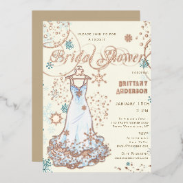 Sneeuwvlokjurk Winter Wonderland Bruidsmeisjestoes Folie Uitnodiging