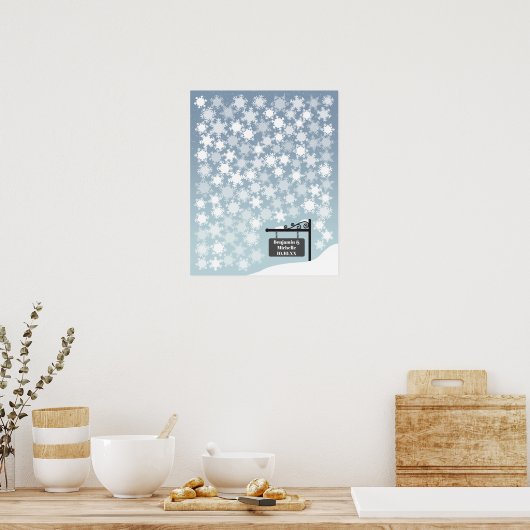 Sneeuwvlokken - 100 Signature Guest Book Alternati Poster (Keuken)