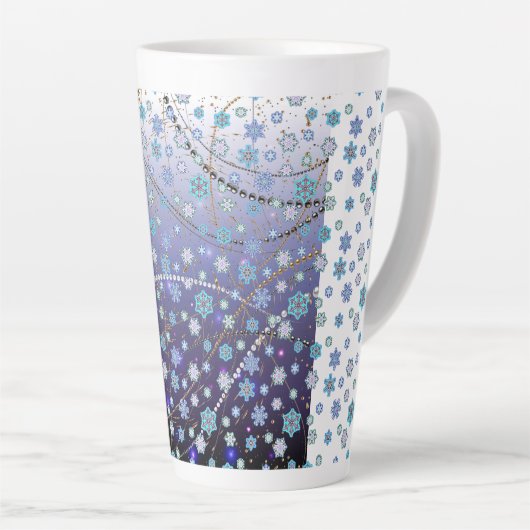 Sneeuwvlokken 16 latte mok (Rechterhoek)