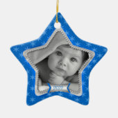 Sneeuwvlokken 2023 Baby's Eerste Kerstmis Keramisch Ornament (Voorkant)