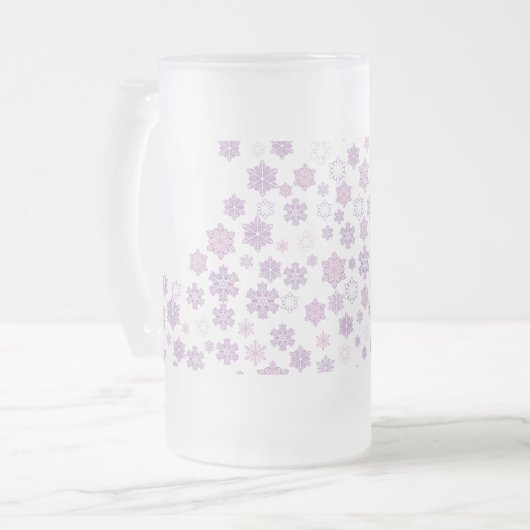 sneeuwvlokken-2 matglas bierpul (Voorkant links)