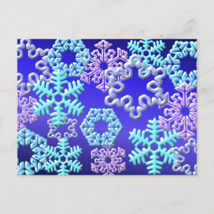 Sneeuwvlokken 3D Patroonontwerp2 Briefkaart