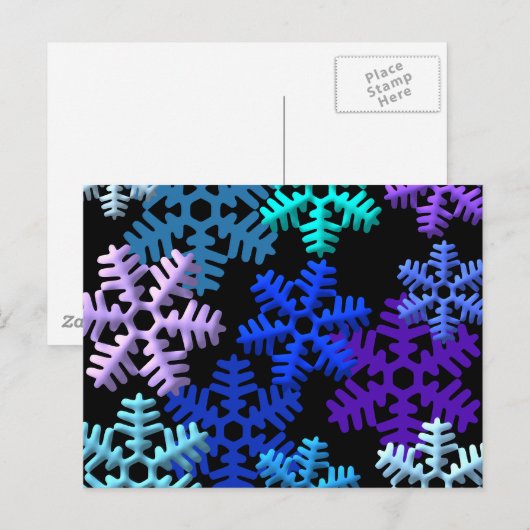 Sneeuwvlokken 3D-patroonontwerp Briefkaart (Voorkant / Achterkant)