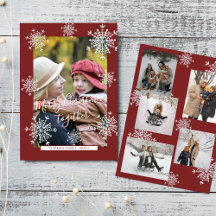 Sneeuwvlokken 6 familie foto collage script Kerstm