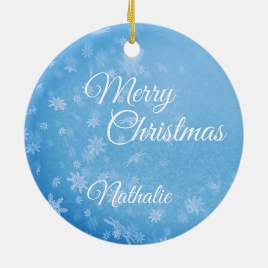 Sneeuwvlokken Aangepast Ornament (Achterkant)