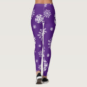 Sneeuwvlokken Aangepaste achtergrondkleur Leggings (Achterkant)