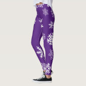 Sneeuwvlokken Aangepaste achtergrondkleur Leggings (Links)