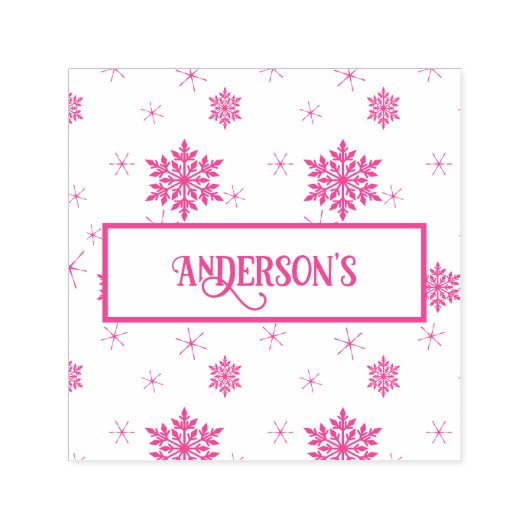 sneeuwvlokken | Aangepaste familienaam Zelfinktende Stempel (Design)