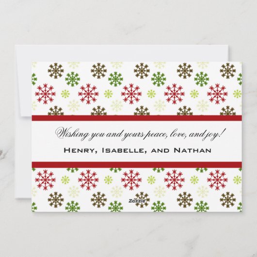 Sneeuwvlokken Aangepaste feestelijke fotokaart ver Feestdagenkaart (Achterkant)