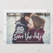 sneeuwvlokken | Aangepaste foto | Datum opslaan Save The Date (Voorkant)