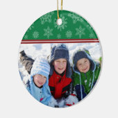 Sneeuwvlokken Aangepaste kerstversiering (groen) Keramisch Ornament (Links)