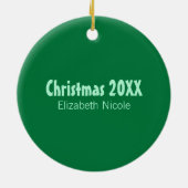 Sneeuwvlokken Aangepaste kerstversiering (groen) Keramisch Ornament (Achterkant)