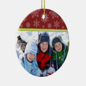 Sneeuwvlokken Aangepaste kerstversiering (rood) Keramisch Ornament (Rechts)