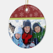 Sneeuwvlokken Aangepaste kerstversiering (rood) Keramisch Ornament (Links)