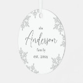 Sneeuwvlokken Aangepaste naam Kerstmis Metalen Ornament (Voorkant links)