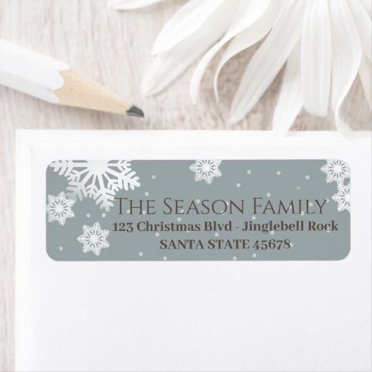 Sneeuwvlokken Adreslabel Etiket (Insitu)