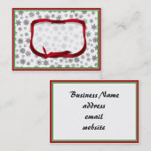 Sneeuwvlokken afgebeeld met rood lintje Label (Voorkant / Achterkant)