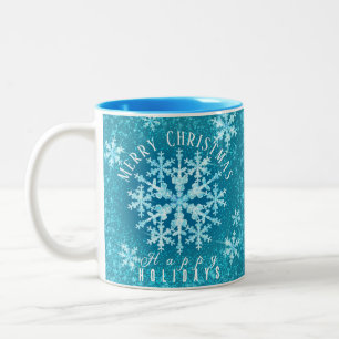 Sneeuwvlokken Aqua Two-Tone Coffee Mok