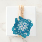 Sneeuwvlokken Aqua White Bedankjes Labels (In situ)