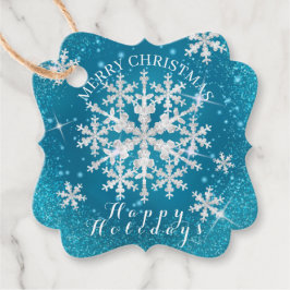 Sneeuwvlokken Aqua White Bedankjes Labels