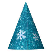 Sneeuwvlokken Aqua White Feesthoedjes (Achterkant)