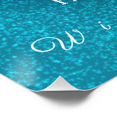 Sneeuwvlokken Aqua Wit Glanzend Poster (Hoek)