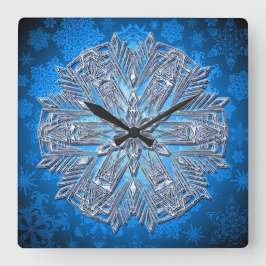 Sneeuwvlokken Art 13 Wandklokken en Numerieke opti (Voorkant)