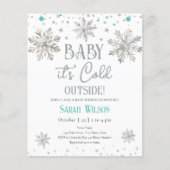 Sneeuwvlokken Baby Het is koud buiten Baby shower (Voorkant)