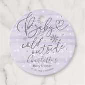Sneeuwvlokken Baby Het is koud buiten Baby shower Bedankjes Labels (Voorkant)