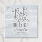 Sneeuwvlokken Baby Het is koud buiten Baby shower Bedankjes Labels (Voorkant)