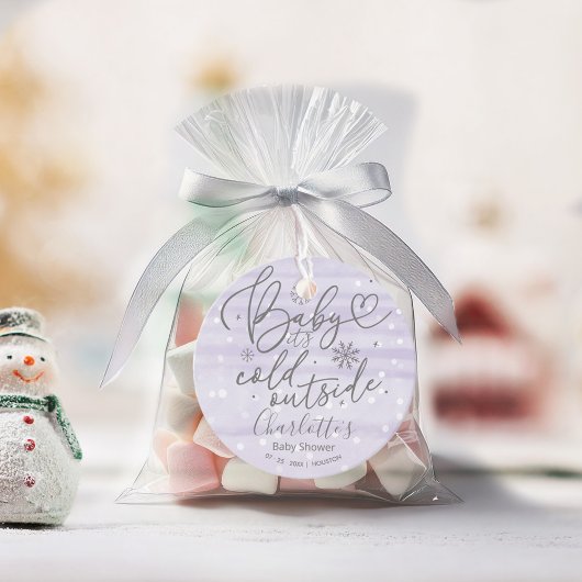 Sneeuwvlokken Baby Het is koud buiten Baby shower Bedankjes Labels